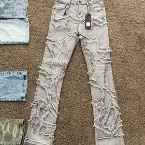 Distressed Gray Women Jeans